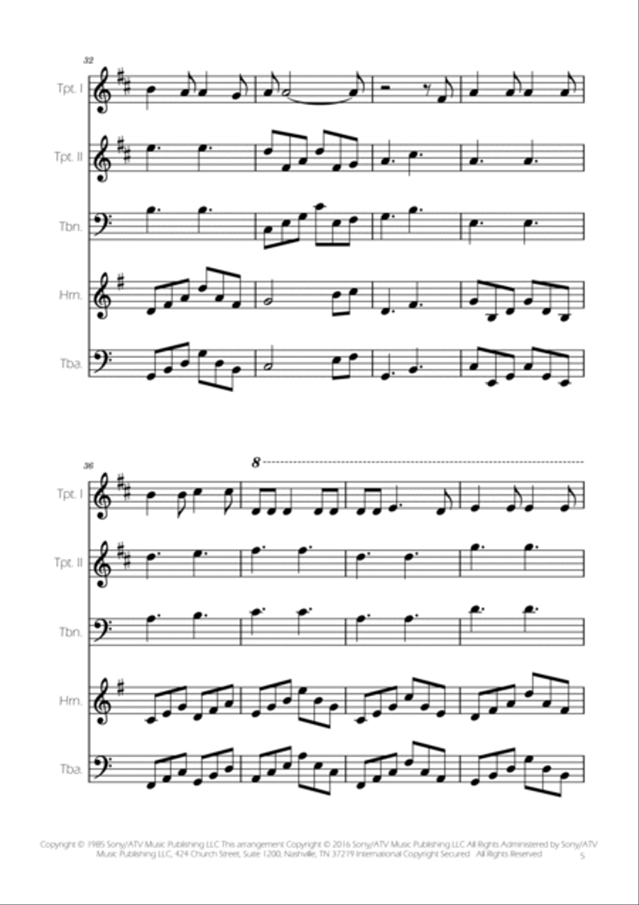 Hallelujah Brass Quintet scores gallery preview page 5
