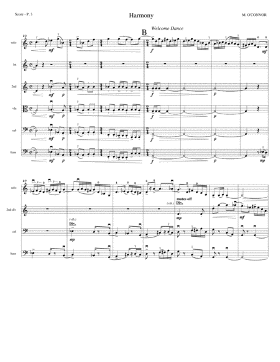 Harmony (score – violin and string orchestra) String Orchestra scores gallery preview page 6