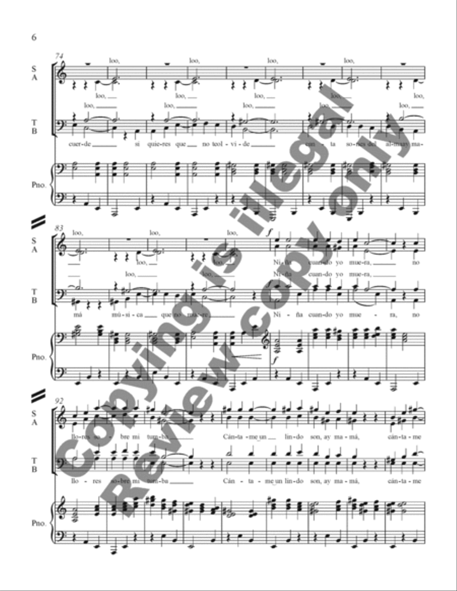 Three Mexican Folk Songs: 1. La Martiniana 4-Part scores gallery preview page 13
