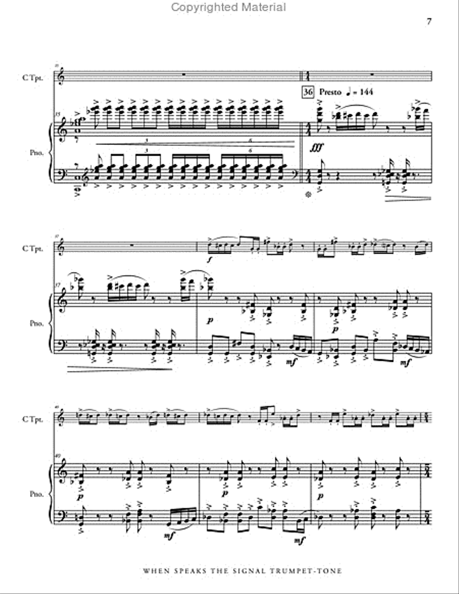 When Speaks the Signal-Trumpet Tone (piano reduction) Flugelhorn scores gallery preview page 8