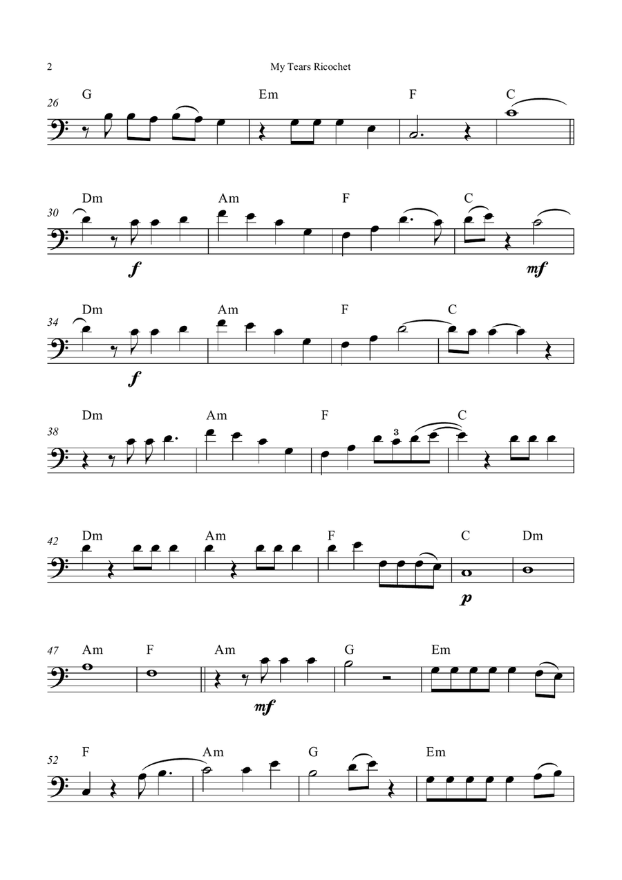 My Tears Ricochet Chamber Music scores gallery preview page 2