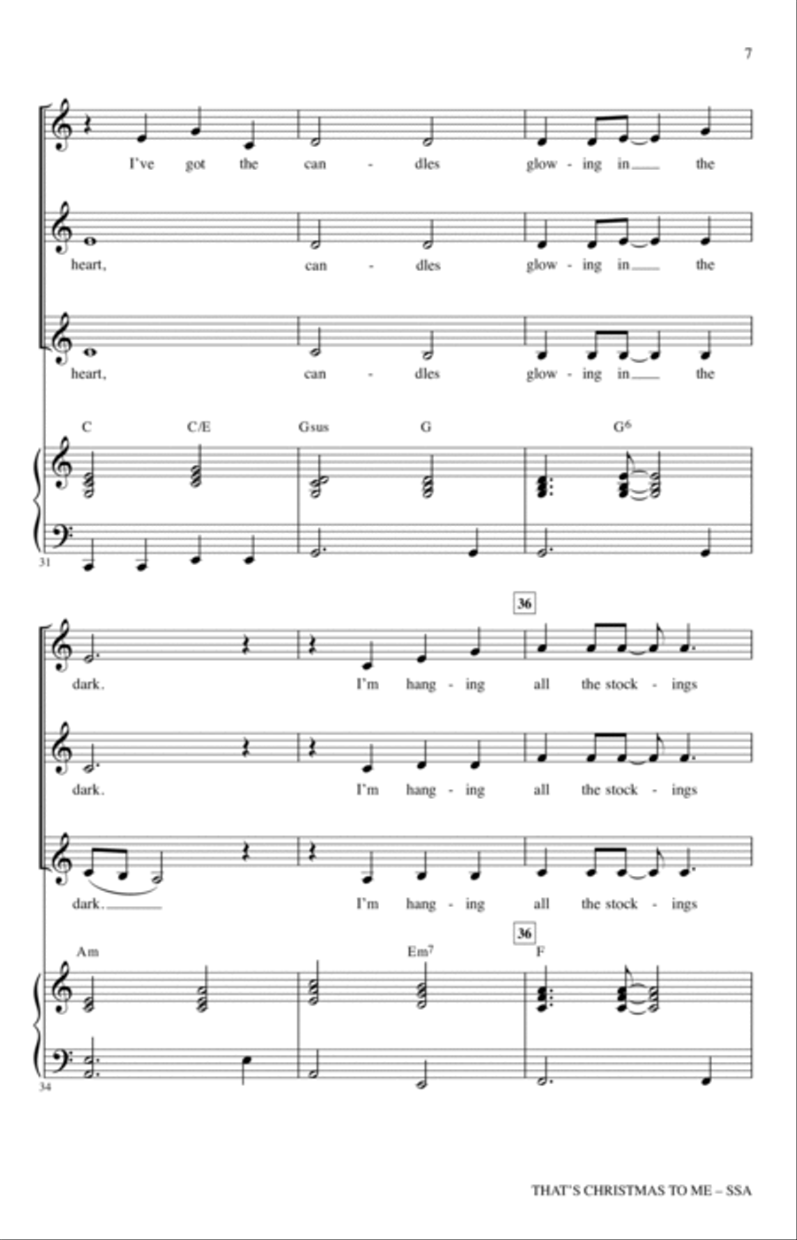That's Christmas To Me (arr. Audrey Snyder) SSA scores gallery preview page 5