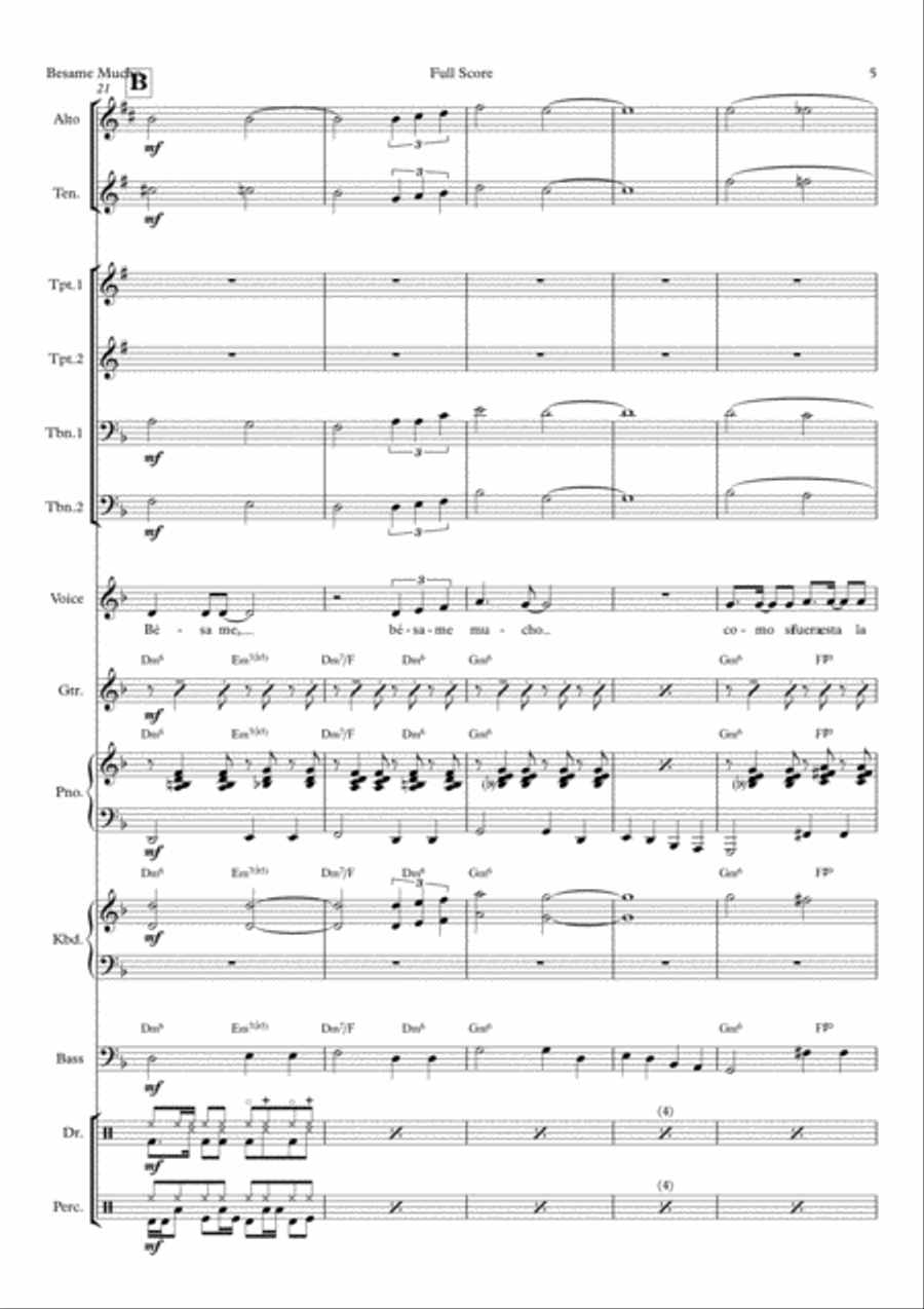 Besame Mucho (Kiss Me Much) Besame Mucho (Kiss Me Much) Tenor Saxophone scores gallery preview page 5