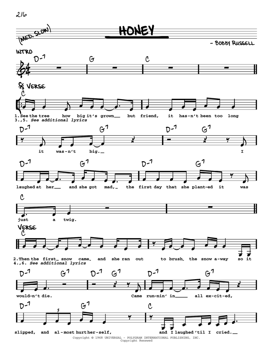 Honey (Open That Door) Honey (Open That Door) Voice scores gallery preview page 1