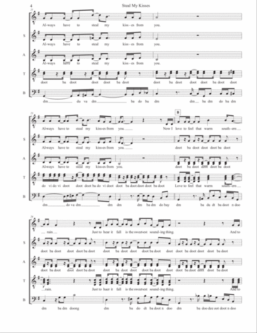 Steal My Kisses 4-Part scores gallery preview page 4