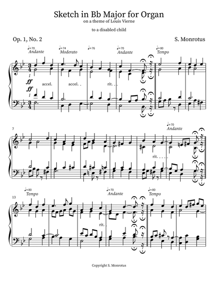 Sketch in Bb Major for Organ
