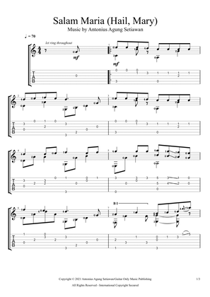 Book cover for Salam Maria (Hail, Mary) (Solo Guitar Tablature)