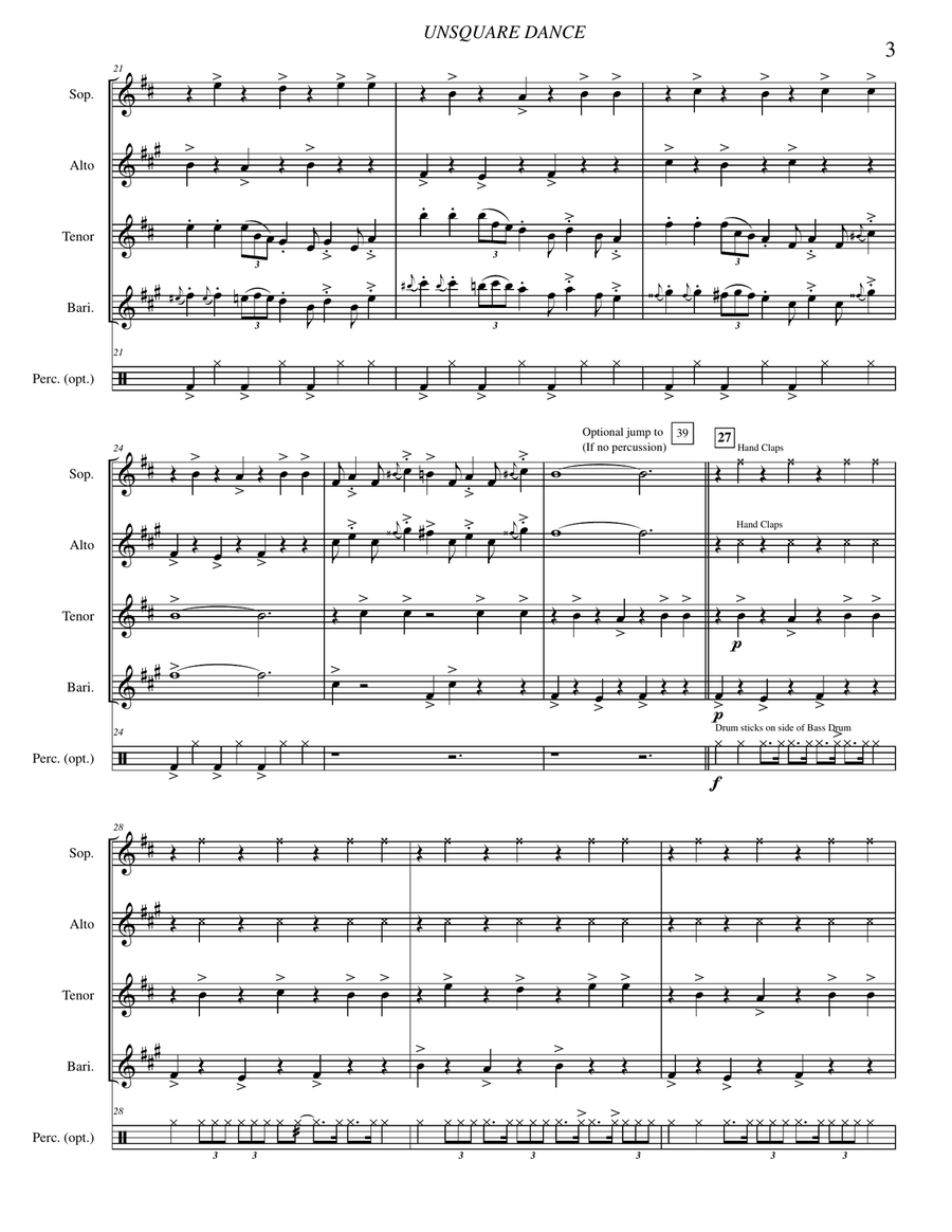 Unsquare Dance Saxophone Quartet scores gallery preview page 5