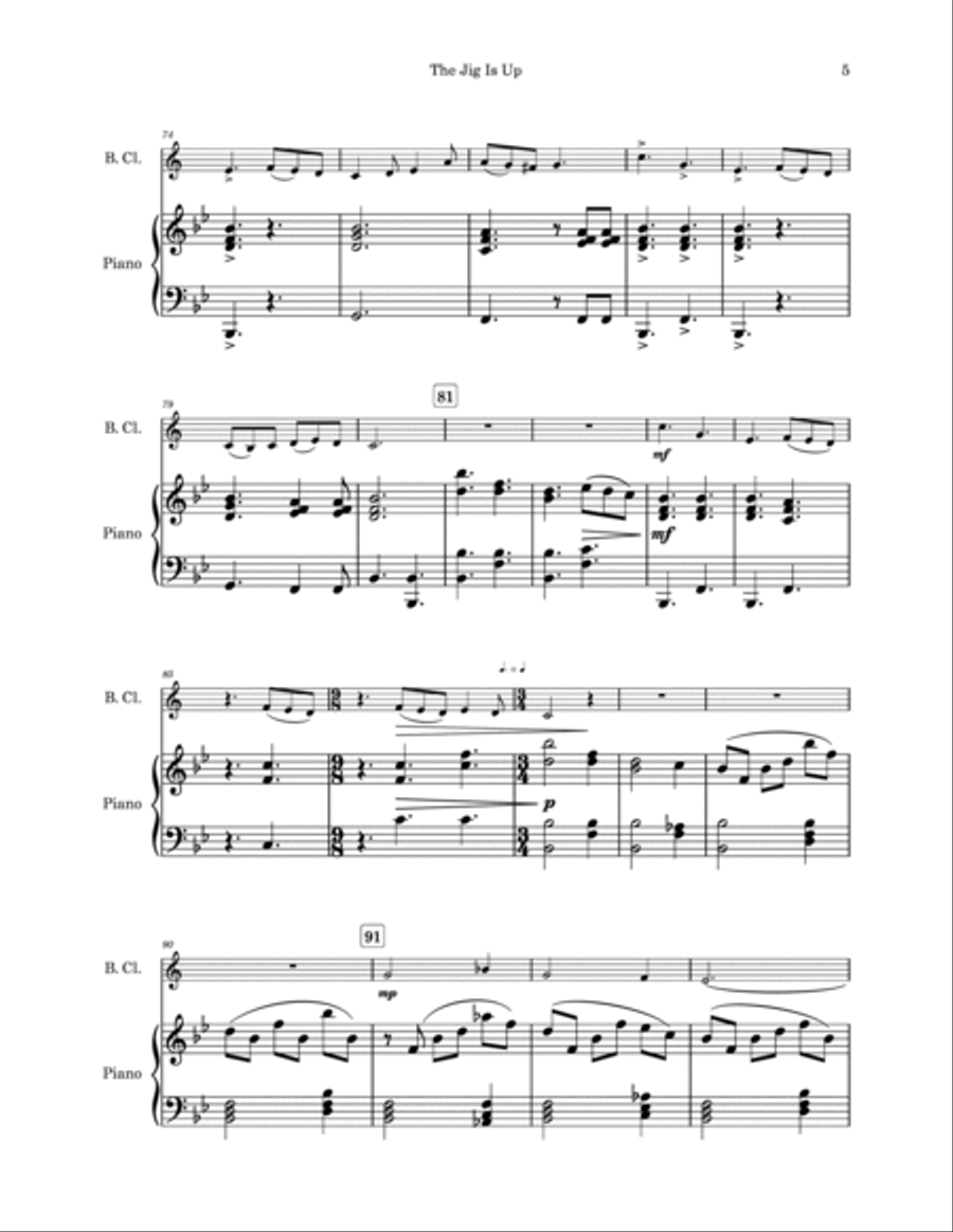 The Jig Is Up Bass Clarinet scores gallery preview page 6