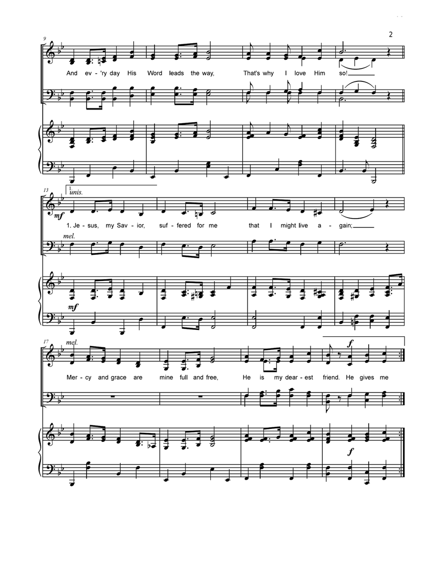 That's Why I Love Him So 4-Part scores gallery preview page 2