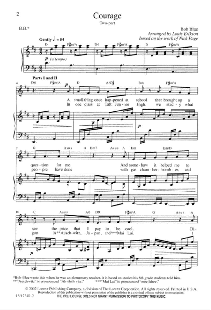 Courage Courage 2-Part scores gallery preview page 2