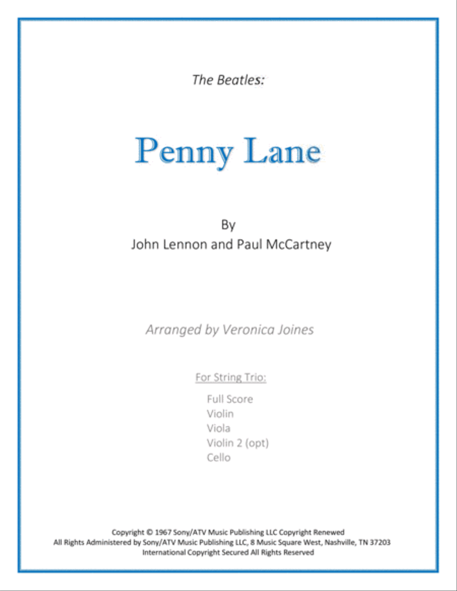 Penny Lane String Trio scores gallery preview page 1