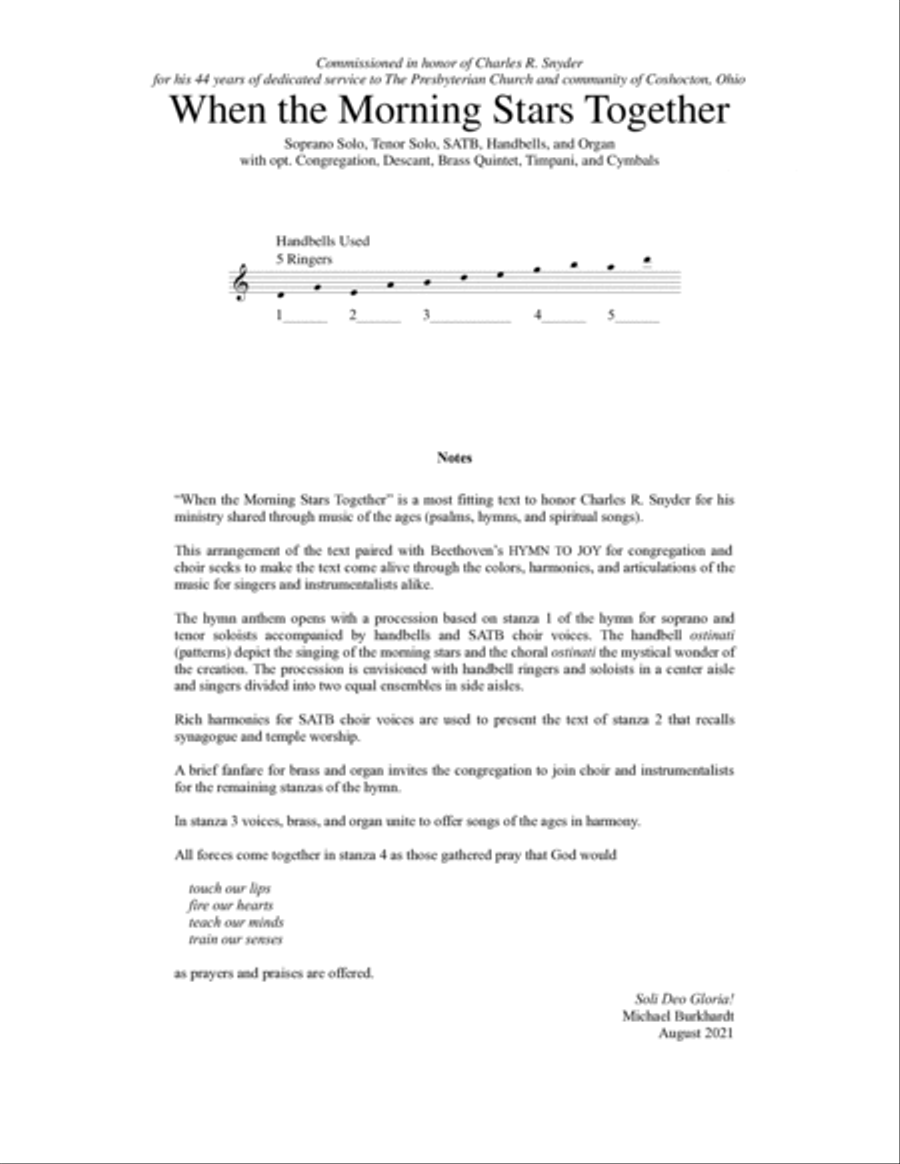 When the Morning Stars Together Choir scores gallery preview page 3