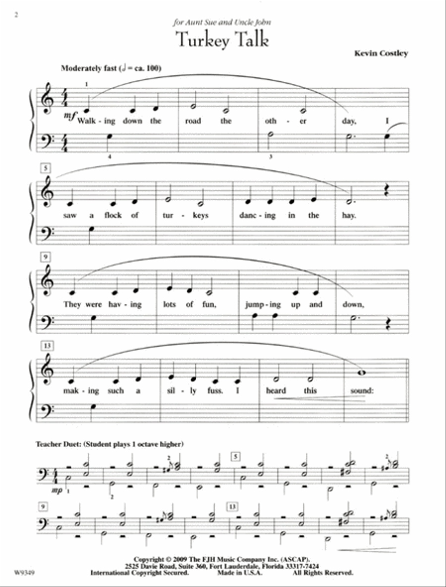 Turkey Talk Easy Piano scores gallery preview page 2