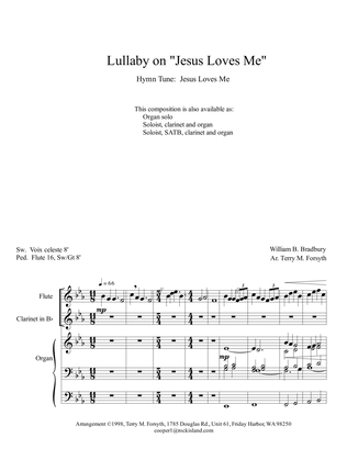 "Jesus Loves Me", lullaby - soloist, flute, clarinet, organ