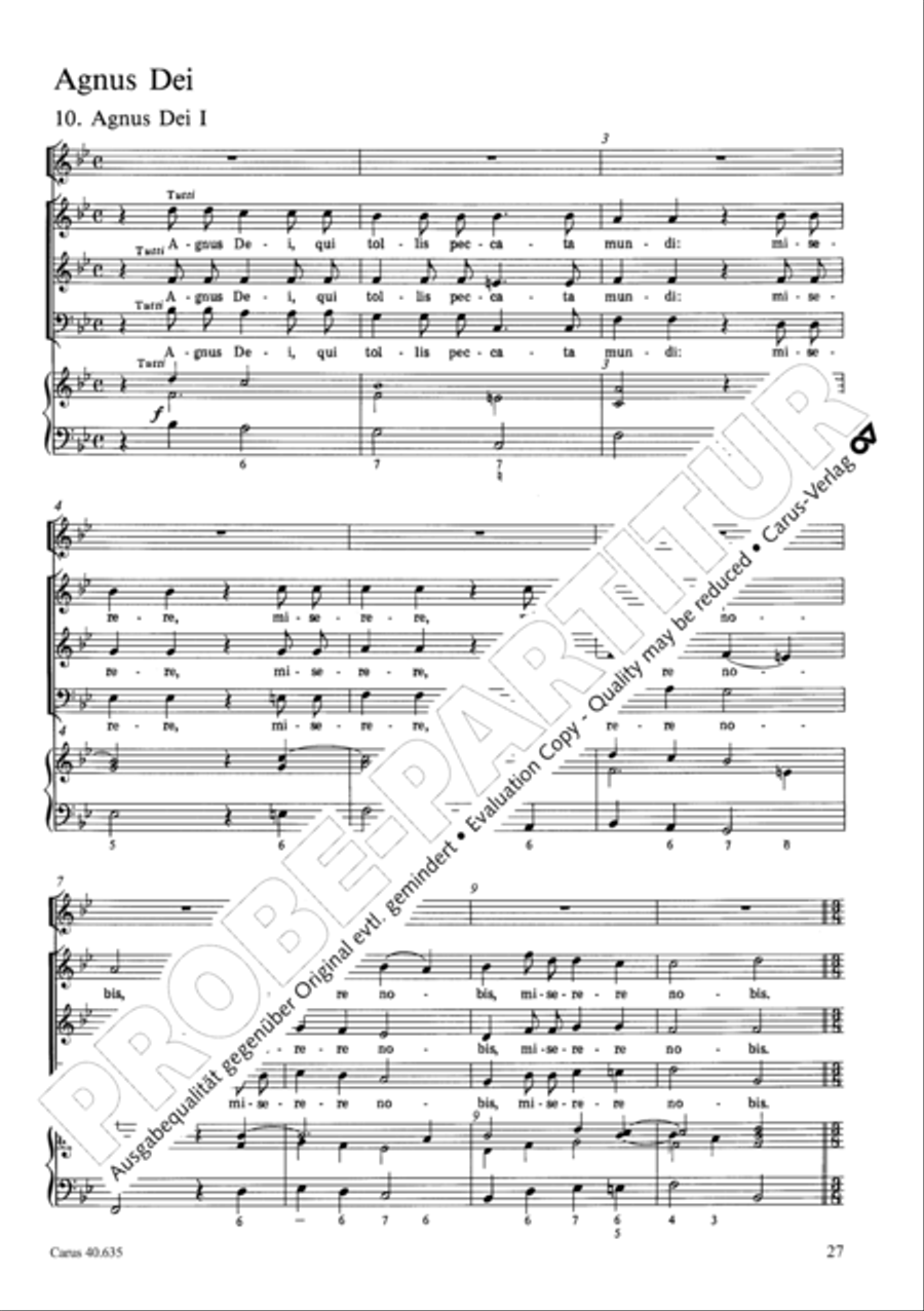 Missa civilis in B 3-Part scores gallery preview page 36