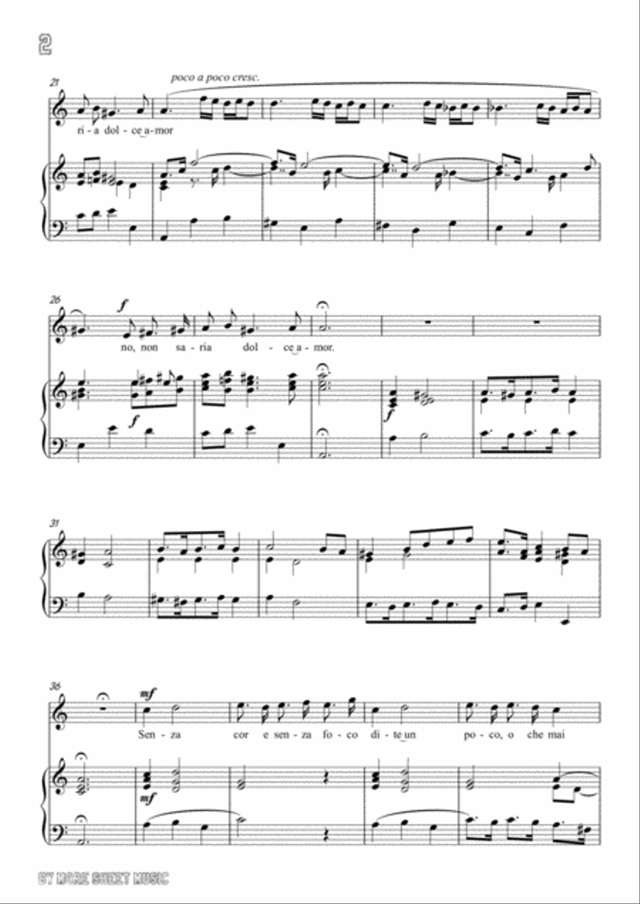 Perti-Se non fossero gli stenti in a minor ,for Voice and Piano Voice Solo scores gallery preview page 4