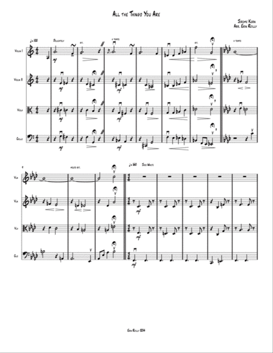 All The Things You Are String Quartet scores gallery preview page 1