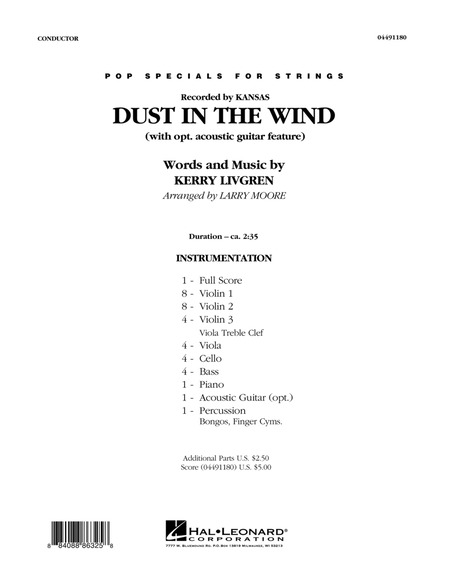 Dust In The Wind - Conductor Score (Full Score)