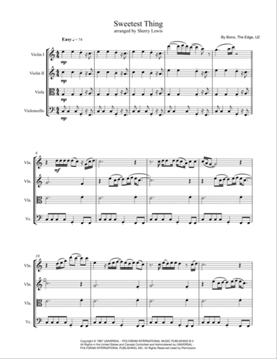 Sweetest Thing String Quartet scores gallery preview page 4