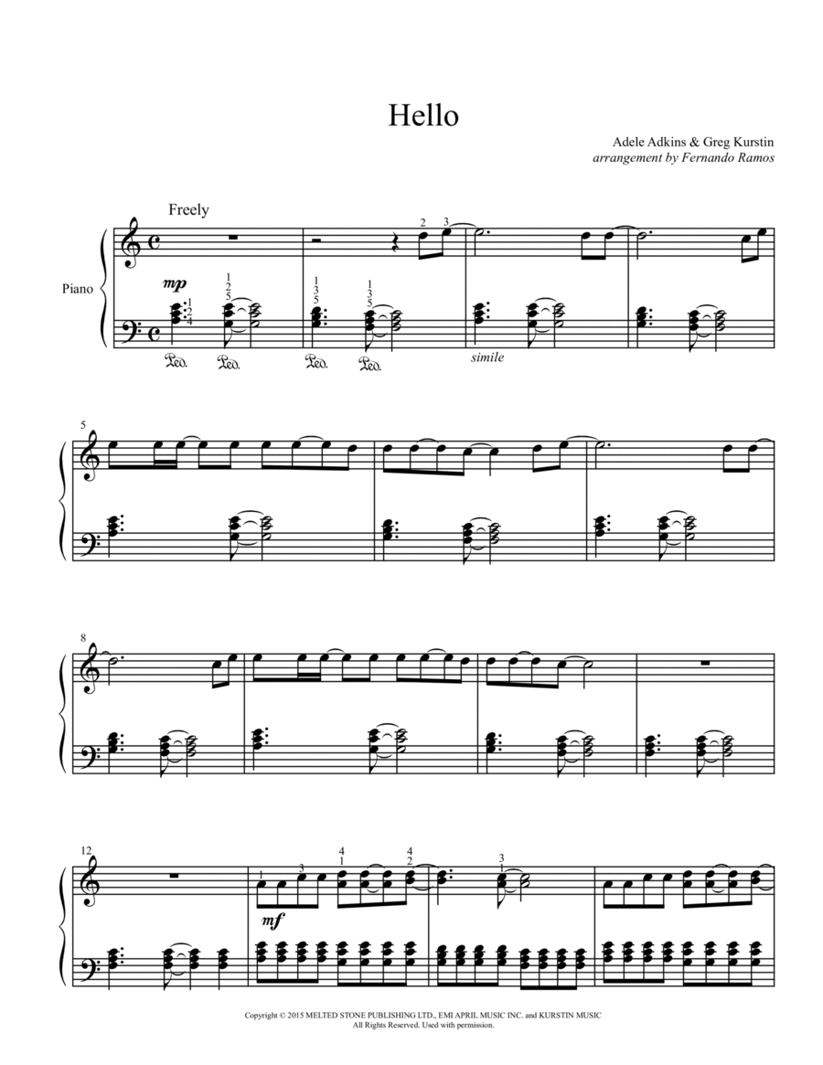 Hello Easy Piano scores gallery preview page 1