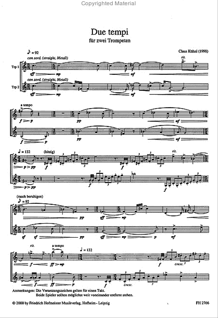Due Tempi Due Tempi Trumpet scores gallery preview page 2