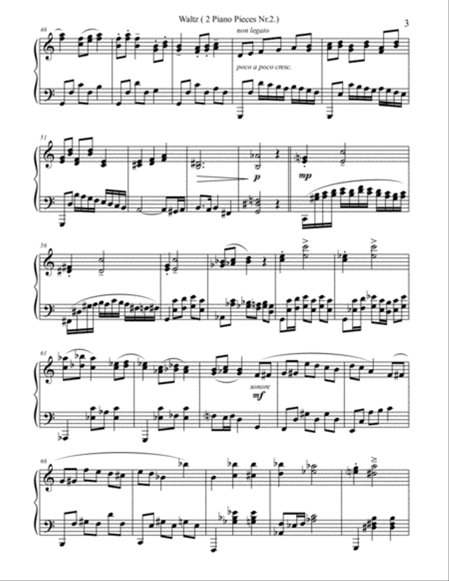 My Waltz was written for Piano solo in 2006. Piano Solo scores gallery preview page 3