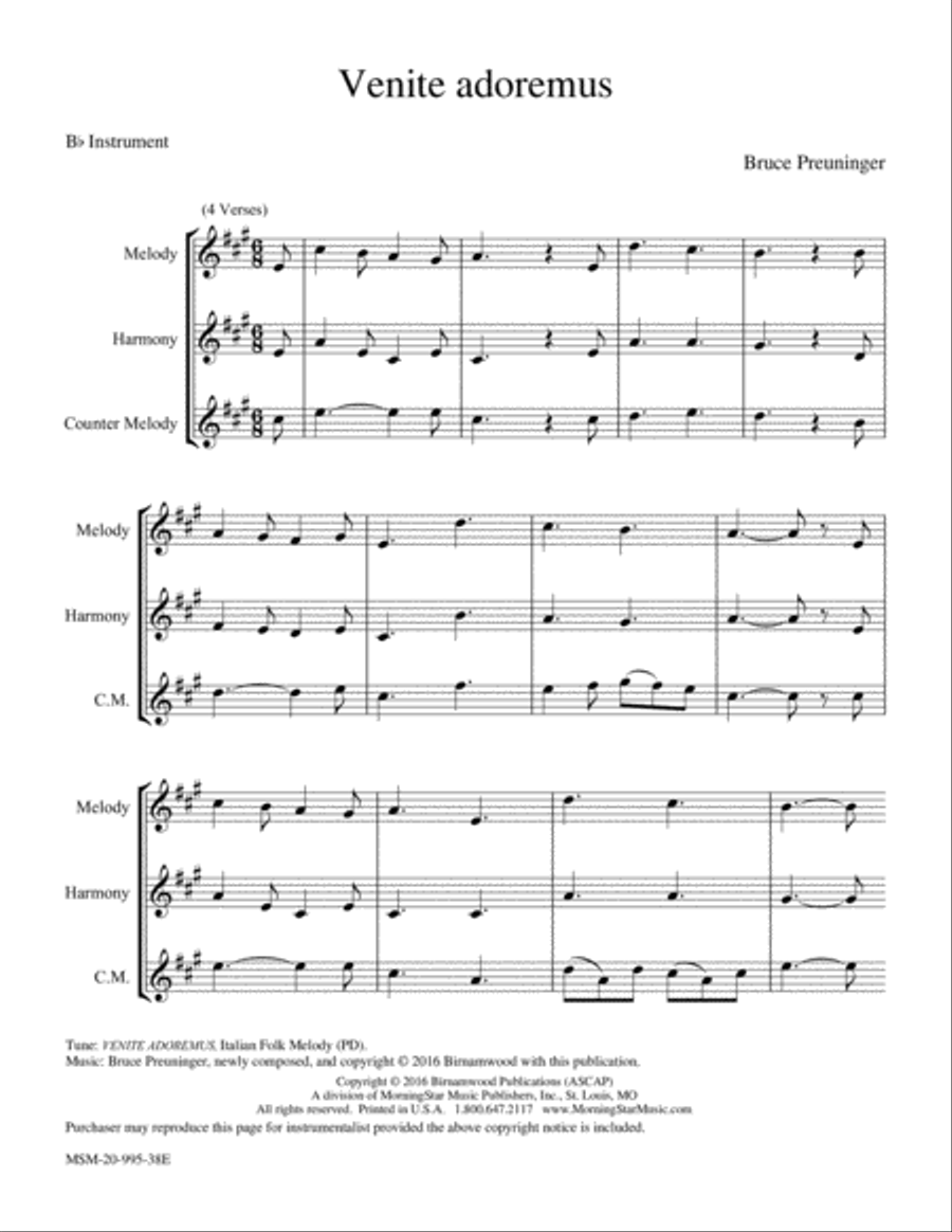 Venite Adoremus Venite Adoremus Piano and Keyboard scores gallery preview page 1