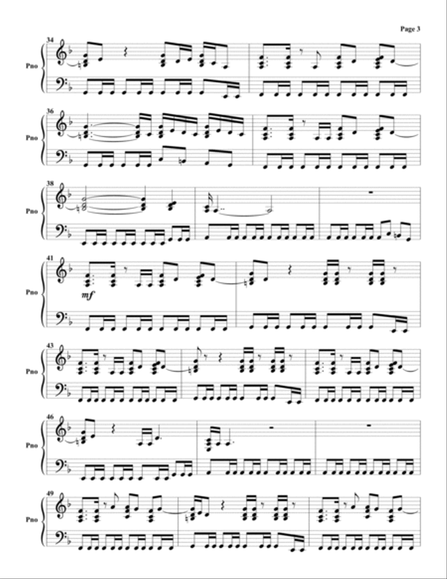 Somebody Somebody Piano Solo scores gallery preview page 3