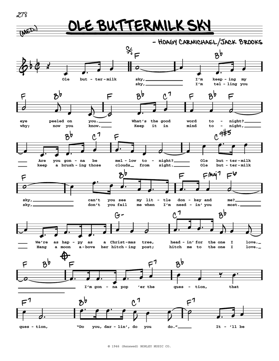 Ole Buttermilk Sky (High Voice) (from Canyon Passage) High Voice scores gallery preview page 1