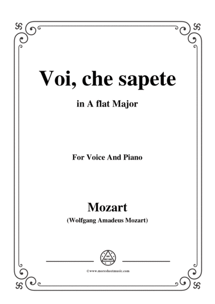 Mozart-Voi,che sapete,in A flat Major,for Voice and Piano image number null