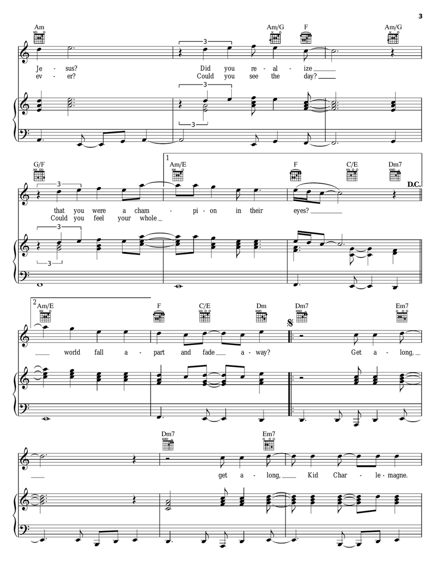 Kid Charlemagne Piano, Vocal, Guitar scores gallery preview page 3