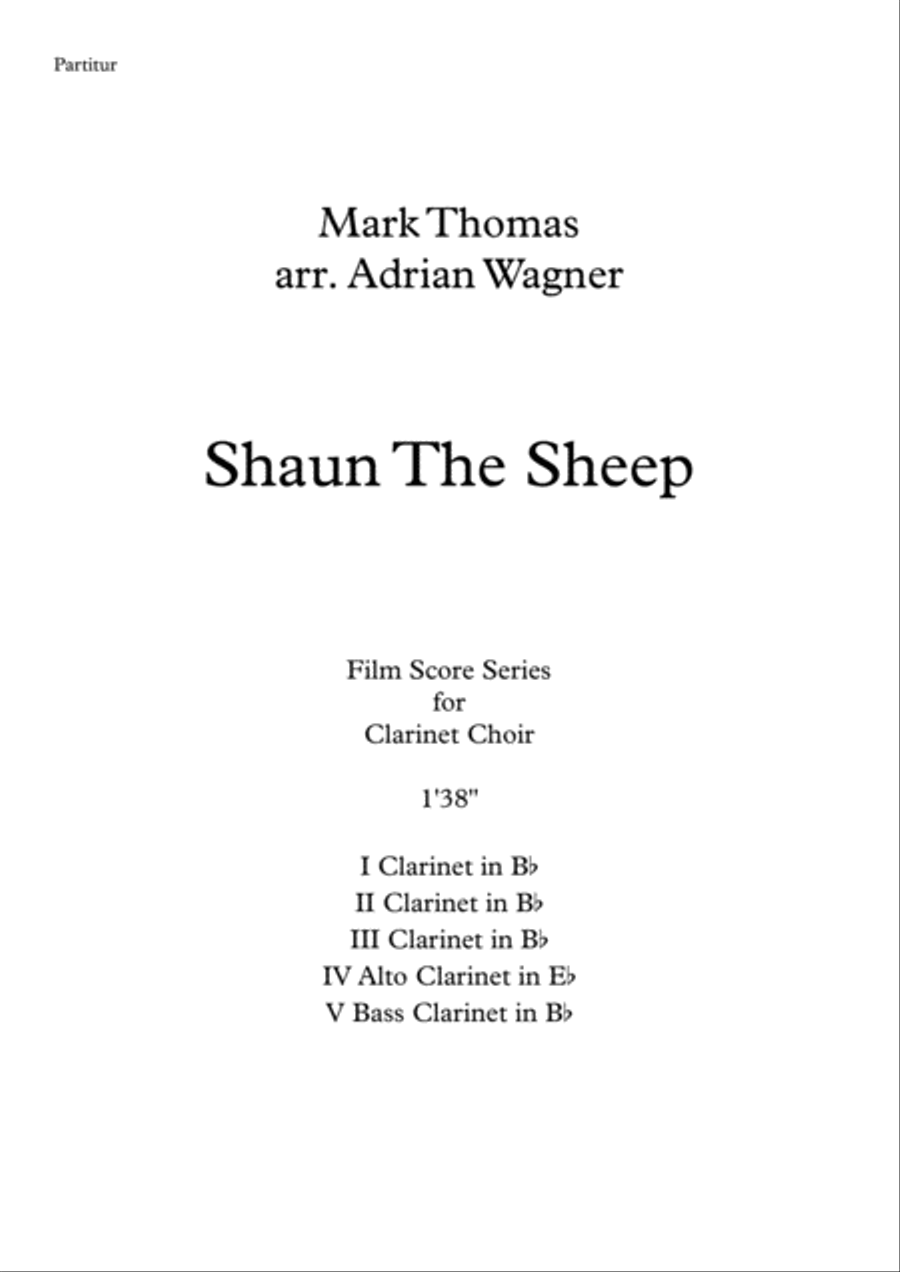Shaun The Sheep Clarinet Choir scores gallery preview page 2