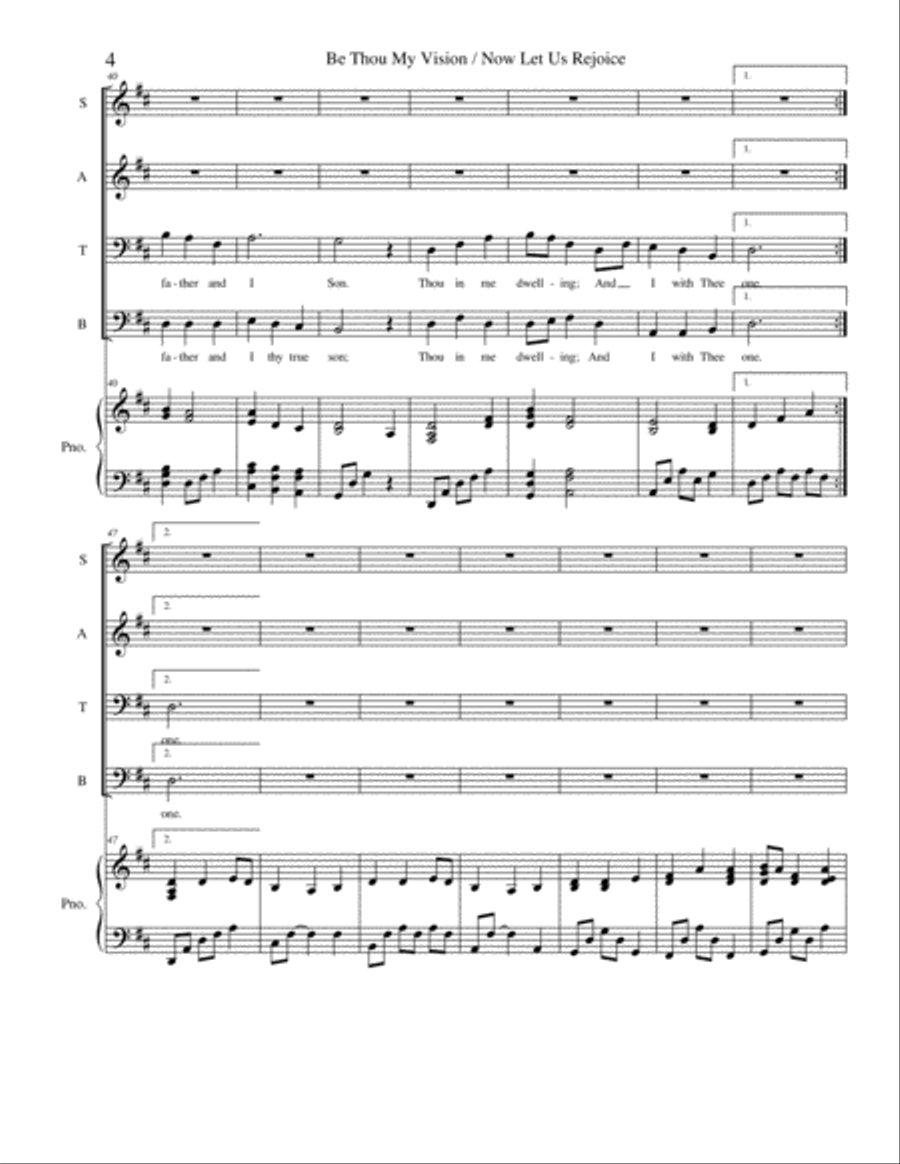 Be Thou My Vision / Now Let Us Rejoice 4-Part scores gallery preview page 5