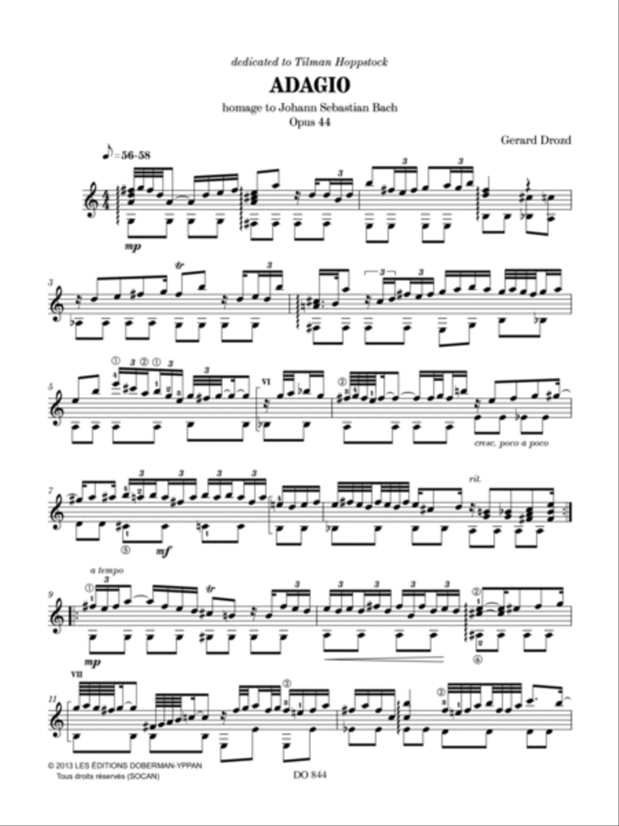Adagio, opus 44 Adagio, opus 44 Classical Guitar scores gallery preview page 2