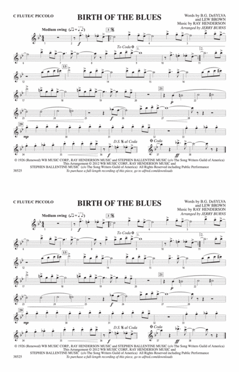 Birth of the Blues: Flute