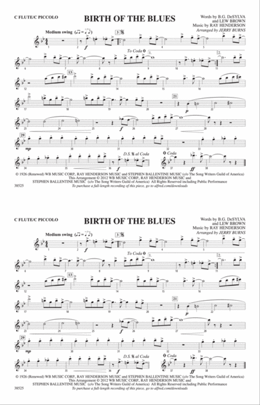 Birth of the Blues: Flute Marching Band scores gallery preview page 1