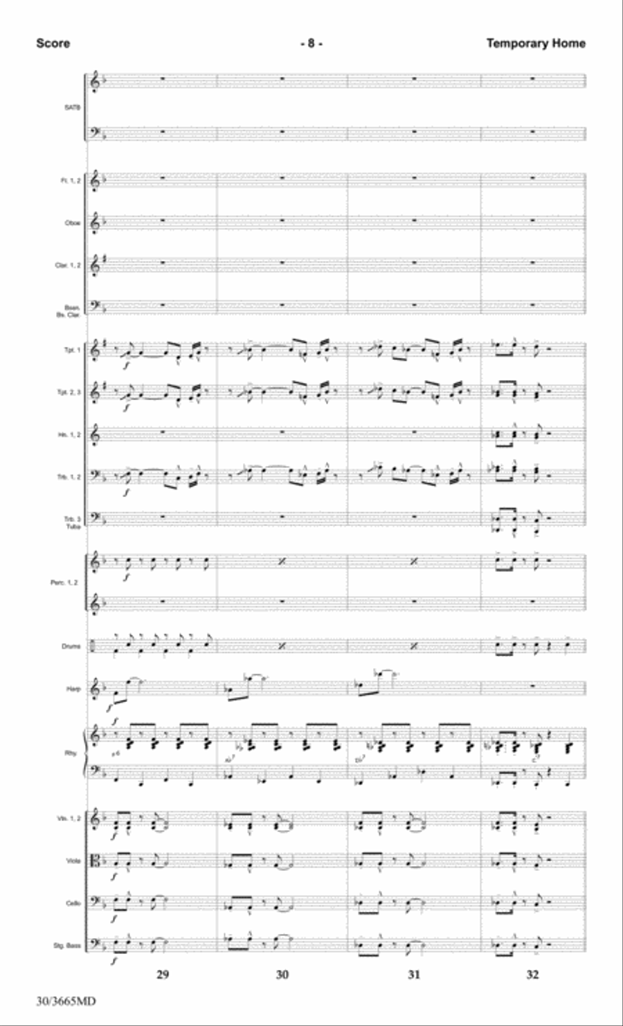 Temporary Home - Orchestral Score and Parts Choir scores gallery preview page 10