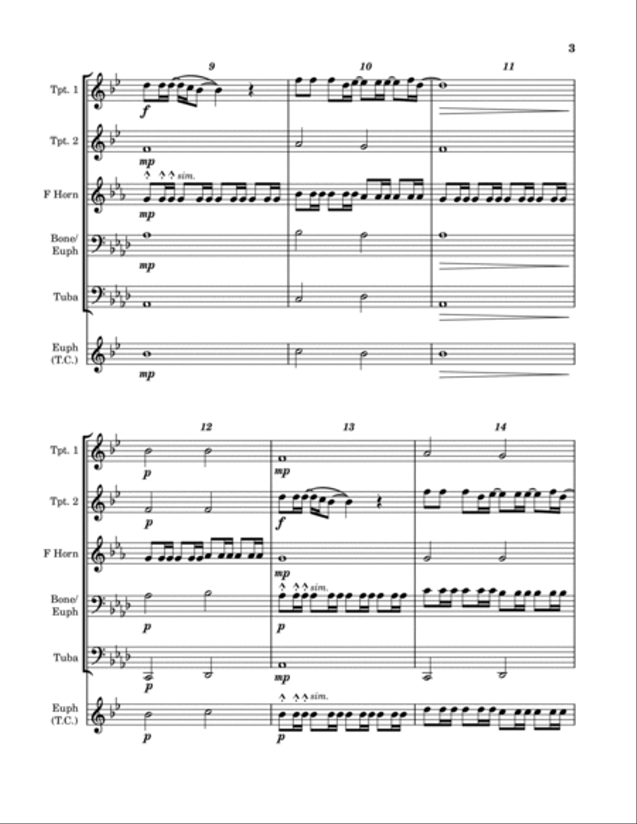 St. Elmo's Fire (man In Motion) Euphonium scores gallery preview page 3