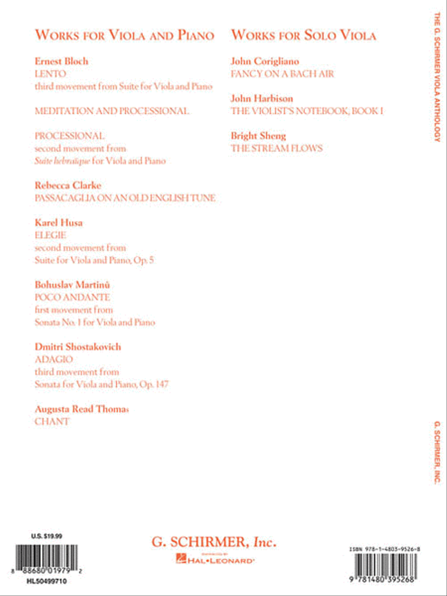 The G. Schirmer Viola Anthology - Viola And Piano Piano Accompaniment scores gallery preview page 2
