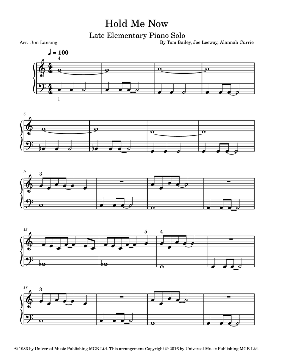 Hold Me Now Piano Method scores gallery preview page 2