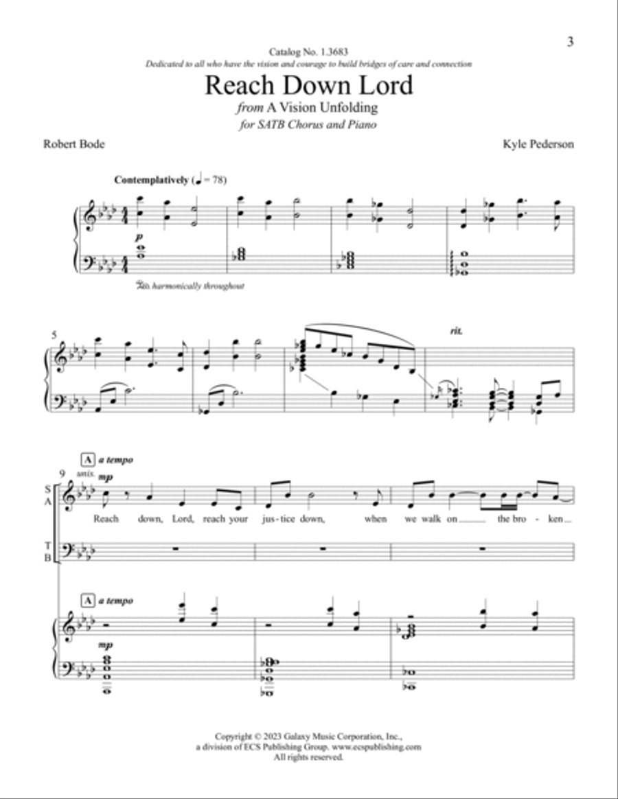 Reach Down, Lord 4-Part scores gallery preview page 3