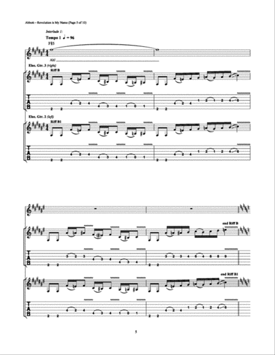 Revolution Is My Name Electric Guitar scores gallery preview page 5