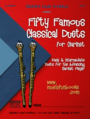 Book cover for Fifty Famous Classical Duets for Clarinet