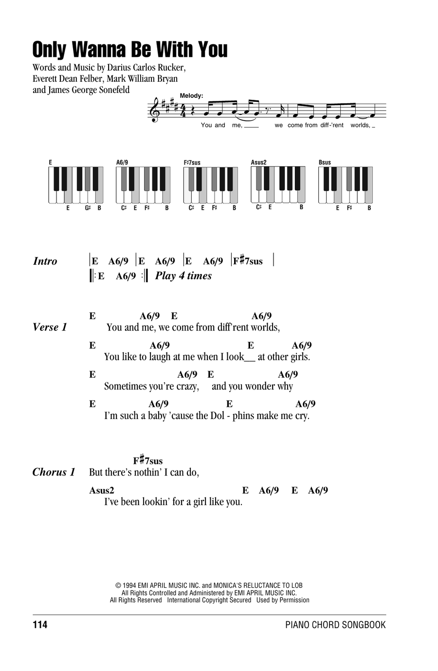 Only Wanna Be With You Piano scores gallery preview page 1