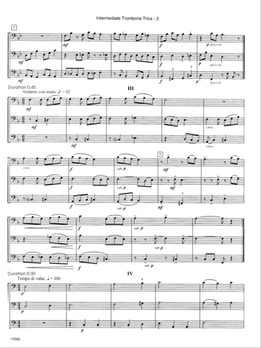 Intermediate Trombone Trios Trombone Trio scores gallery preview page 3