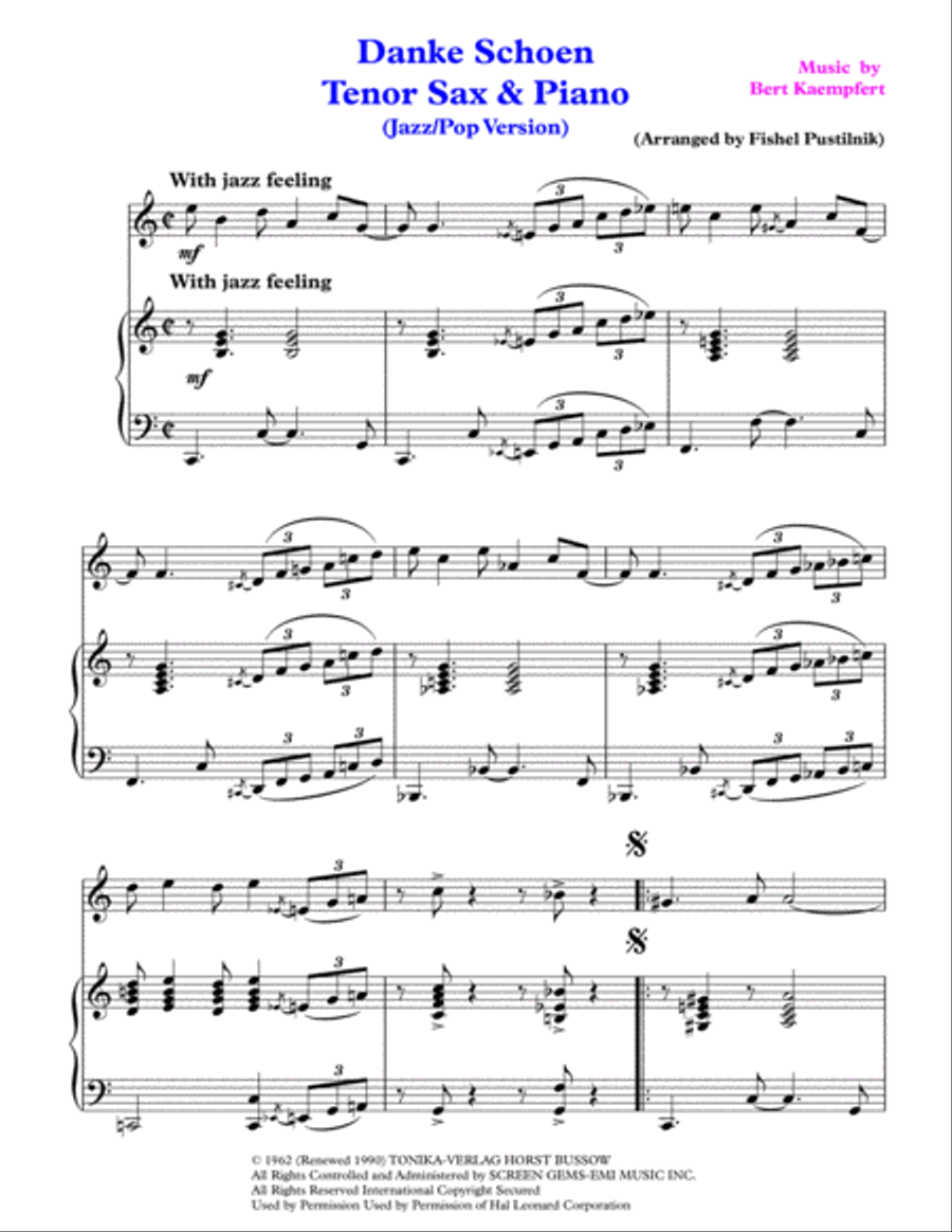 Danke Schoen Woodwind Duet scores gallery preview page 2