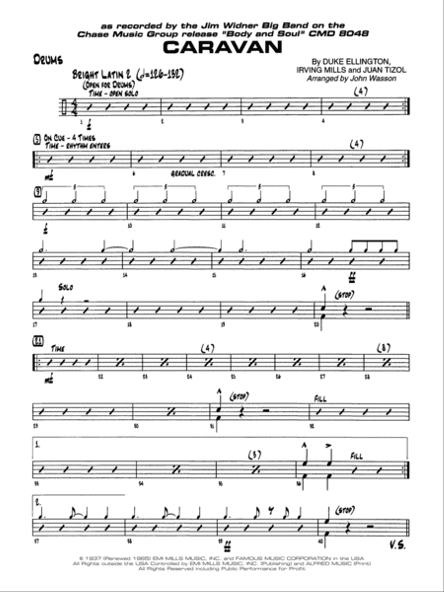 Caravan: Drums Jazz Ensemble scores gallery preview page 1