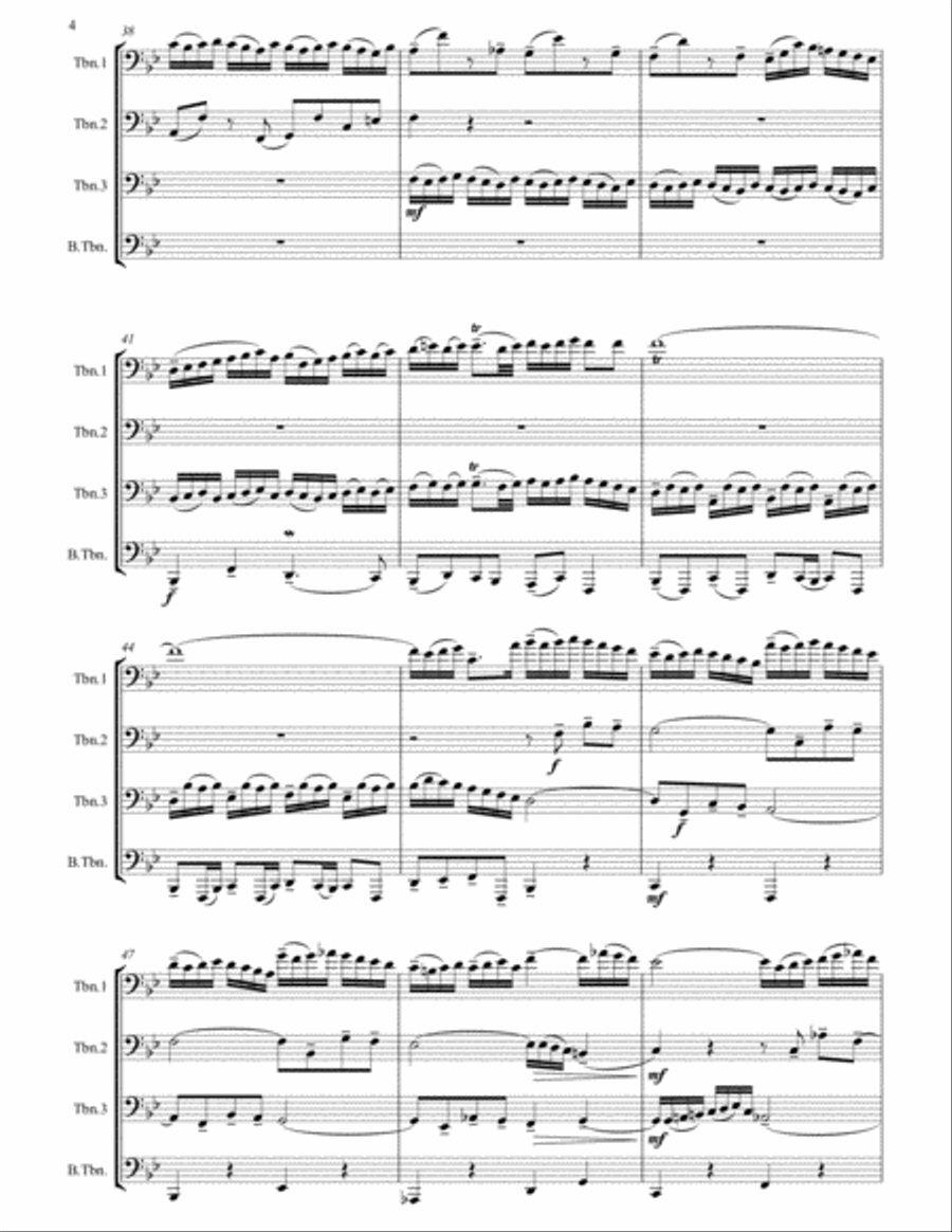 Little Fugue in G minor arranged for Trombone Quartet Trombone Quartet scores gallery preview page 5
