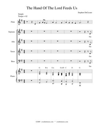 The Hand Of The Lord Feeds Us (Solo with SATB)